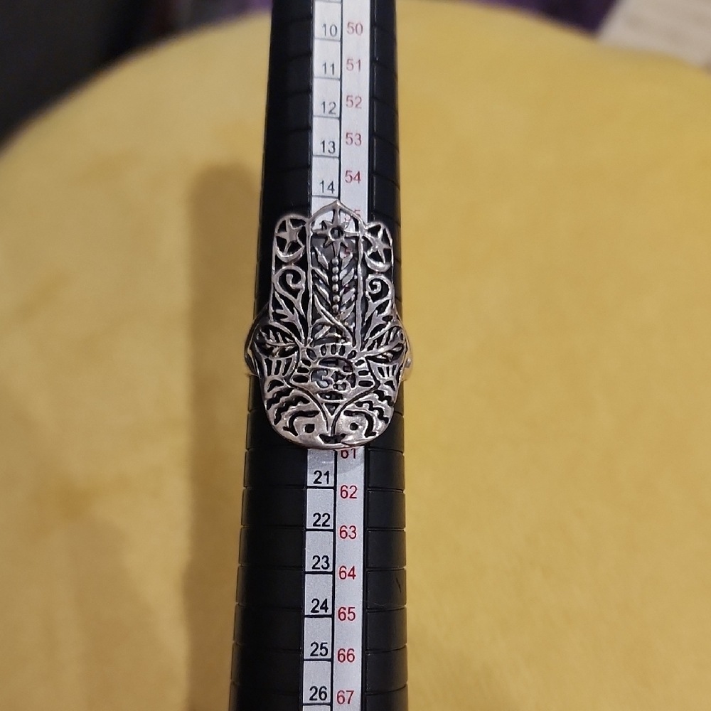 Hamsa Hand Silver Ring